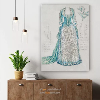 تابلو هنری فشن سیاه و سفید برای اتاق دخترانه