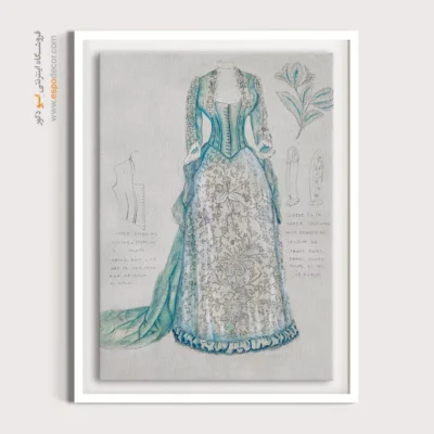 تابلو هنری فشن سیاه و سفید برای اتاق دخترانه - لباس فانچون لارزلره – تابلو فشن - اسپو دکور