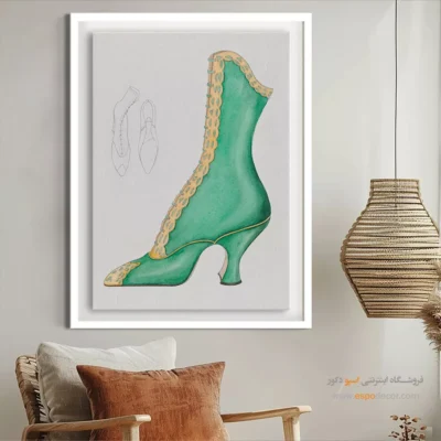 تابلو دکوراتیو فشن سیاه و سفید برای اتاق نوجوان - کفش زنانه 1936 – تابلو فشن - اسپو دکور