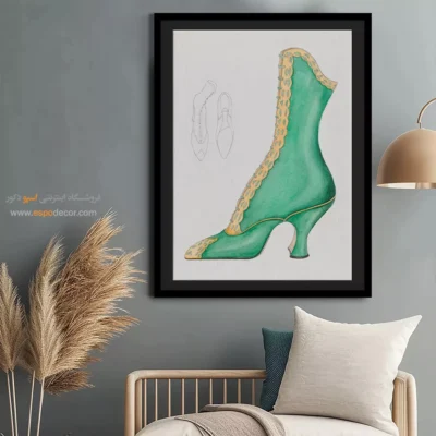 تابلو دکوراتیو فشن سیاه و سفید برای اتاق نوجوان - کفش زنانه 1936 – تابلو فشن - اسپو دکور