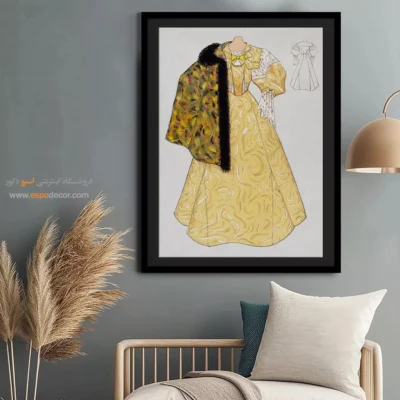 تابلو بوتیک لباس زنانه برای علاقهمندان به مد - لباس شب و شنل – تابلو فشن - اسپو دکور