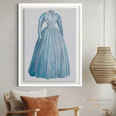 تابلو بوتیک لباس مدرن برای اتاق خواب مدرن - لباس تافته اسطوخودوس – تابلو فشن - اسپو دکور