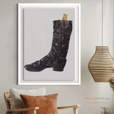 تابلو استایل زنانه الهام‌گرفته از مد روز برای اتاق دخترانه - بوت زیپ دار – تابلو فشن - اسپو دکور