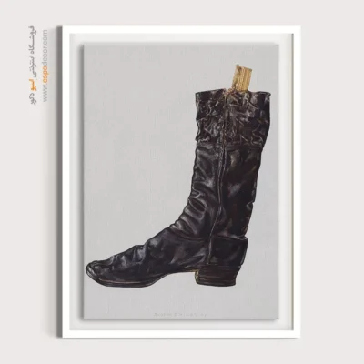 تابلو استایل زنانه الهام‌گرفته از مد روز برای اتاق دخترانه - بوت زیپ دار – تابلو فشن - اسپو دکور