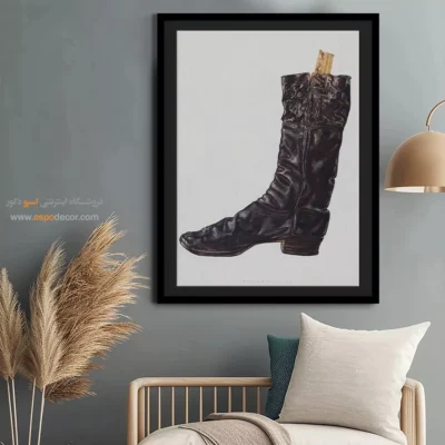 تابلو استایل زنانه الهام‌گرفته از مد روز برای اتاق دخترانه - بوت زیپ دار – تابلو فشن - اسپو دکور