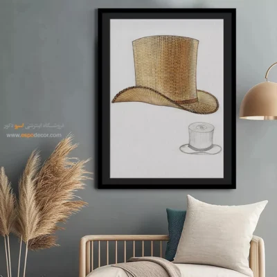 تابلو مزون لباس دخترانه برای دیوار اتاق - کلاه ژان پسل – تابلو فشن - اسپو دکور