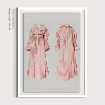 تابلو ژورنال مد برای اتاق خواب مدرن - لباس چین دار – تابلو فشن - اسپو دکور