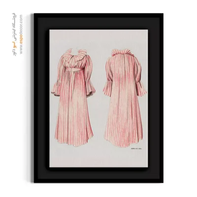 تابلو ژورنال مد برای اتاق خواب مدرن - لباس چین دار – تابلو فشن - اسپو دکور