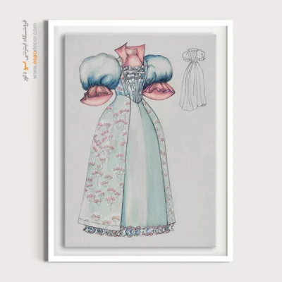 تابلو بوتیک لباس لاکچری برای طراحی داخلی - لباس ژان پسل – تابلو فشن - اسپو دکور