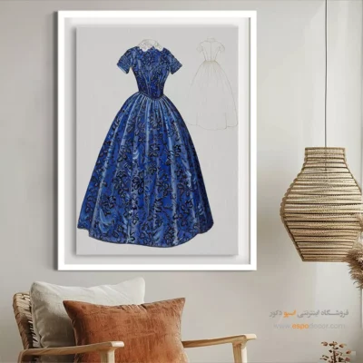 تابلو سالن زیبایی خاص برای فضاهای شیک - پیراهن آبی – تابلو فشن - اسپو دکور