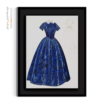 تابلو سالن زیبایی خاص برای فضاهای شیک - پیراهن آبی – تابلو فشن - اسپو دکور