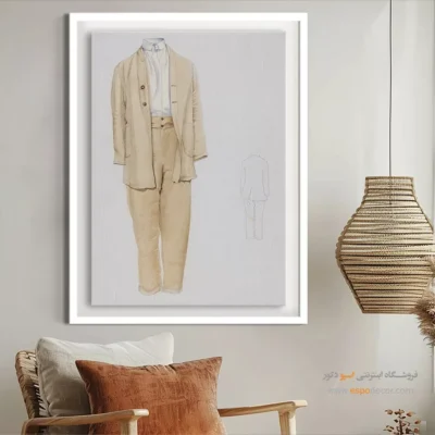تابلو طراحی لباس زنانه مدرن برای هدیه خاص - کت و شلوار مردانه – تابلو فشن - اسپو دکور
