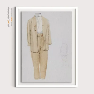 تابلو طراحی لباس زنانه مدرن برای هدیه خاص - کت و شلوار مردانه – تابلو فشن - اسپو دکور