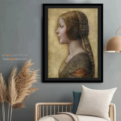 تابلو مد و فشن شیک برای دیوار اتاق - شاهزاده خانم زیبا – تابلو فشن - اسپو دکور