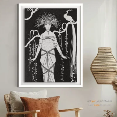 تابلو طراحی لباس زنانه خاص برای اتاق خواب مدرن - لباس پاریسی – تابلو فشن - اسپو دکور