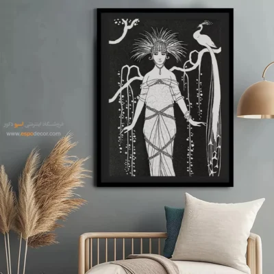 تابلو طراحی لباس زنانه خاص برای اتاق خواب مدرن - لباس پاریسی – تابلو فشن - اسپو دکور