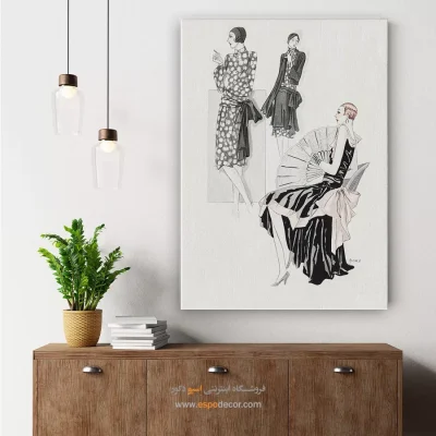 تابلو استایل مدرن - تافانیوم مشکی – تابلو فشن - اسپو دکور