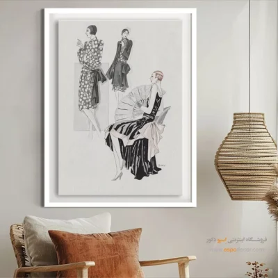 تابلو استایل مدرن - تافانیوم مشکی – تابلو فشن - اسپو دکور