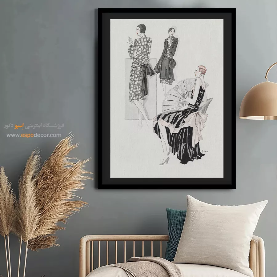 تابلو استایل مدرن - تافانیوم مشکی – تابلو فشن - اسپو دکور