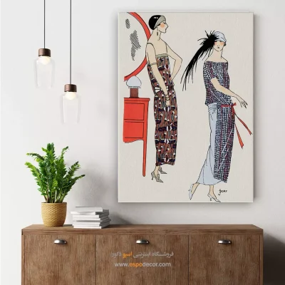 خرید تابلو لباس برای اتاق دخترانه - مد پاریسی – تابلو فشن - اسپو دکور