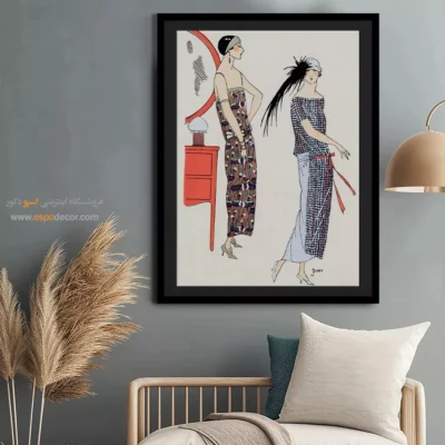 خرید تابلو لباس برای اتاق دخترانه - مد پاریسی – تابلو فشن - اسپو دکور
