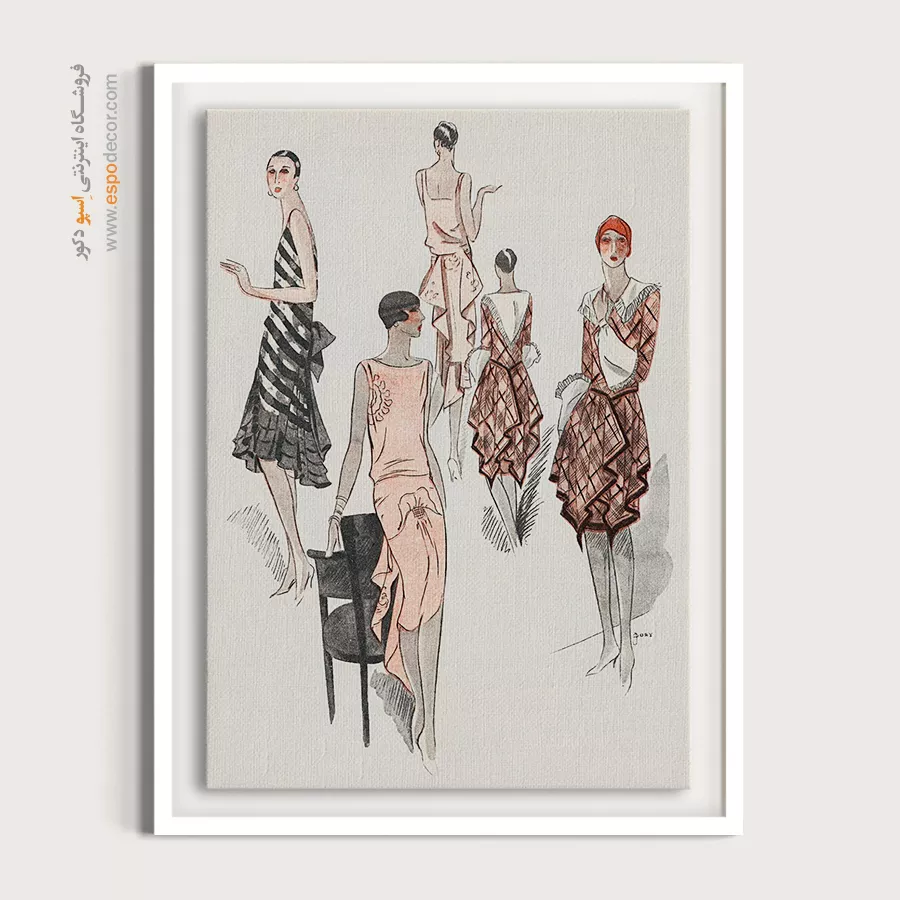 تابلو ژورنال مد فانتزی برای بوتیک لباس - ظرافت – تابلو فشن - اسپو دکور