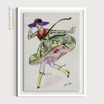 تابلو استایل خاص برای بوتیک لباس - بالاتنه(1930) – تابلو فشن - اسپو دکور