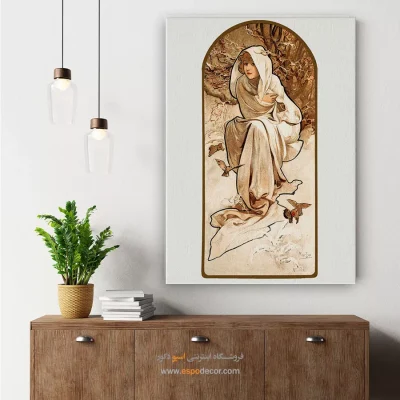 تابلو برای دکوراسیون کلاسیک - زن زمستانی – تابلو فشن - اسپو دکور