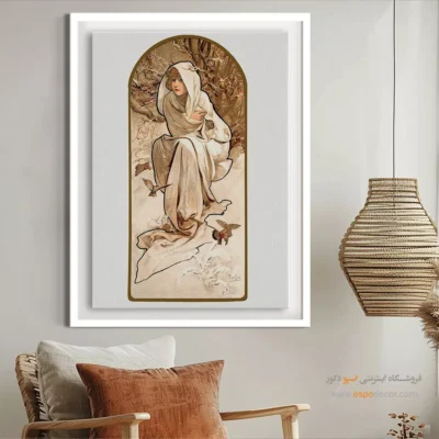 تابلو برای دکوراسیون کلاسیک - زن زمستانی – تابلو فشن - اسپو دکور
