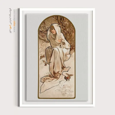 تابلو برای دکوراسیون کلاسیک - زن زمستانی – تابلو فشن - اسپو دکور