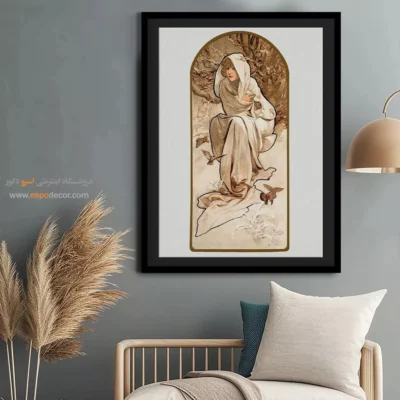 تابلو برای دکوراسیون کلاسیک - زن زمستانی – تابلو فشن - اسپو دکور