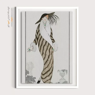 تابلو هنری فشن شیک - کت سمور – تابلو فشن - اسپو دکور