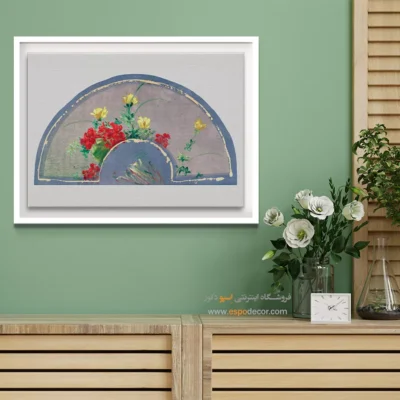 تابلو فشن برای بوتیک لباس کلاسیک - بادبزن گلدار – تابلو فشن - اسپو دکور