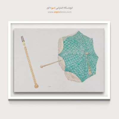 خرید تابلو برای مزون - چتر سبز – تابلو فشن - اسپو دکور