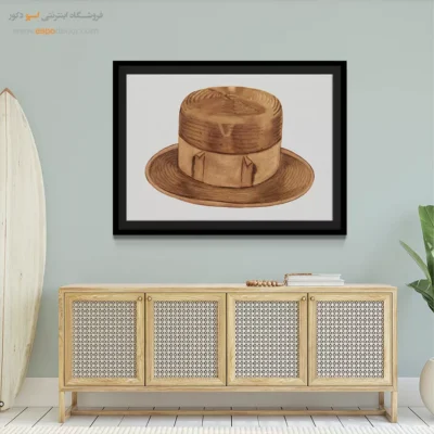تابلو برای اتاق خواب مدرن - کلاه حصیری بلند – تابلو فشن - اسپو دکور