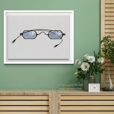 خرید تابلو فشن برای دیوار اتاق - عینک قدیمی – تابلو فشن - اسپو دکور