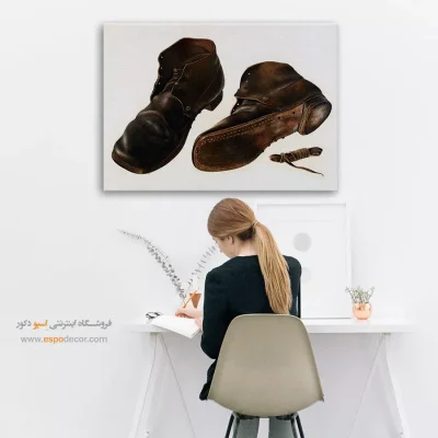 تابلو اتاق خواب فشن شیک برای کادو تولد - کفش‌ اثر رودین – تابلو فشن - اسپو دکور