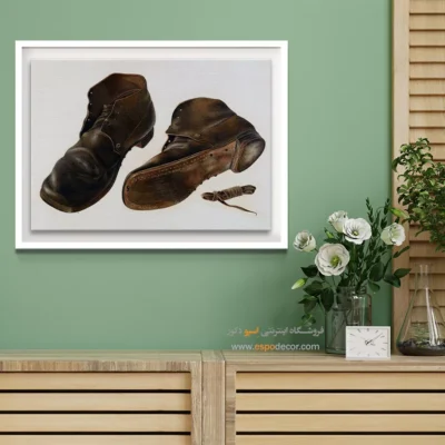 تابلو اتاق خواب فشن شیک برای کادو تولد - کفش‌ اثر رودین – تابلو فشن - اسپو دکور