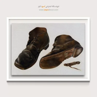 تابلو اتاق خواب فشن شیک برای کادو تولد - کفش‌ اثر رودین – تابلو فشن - اسپو دکور