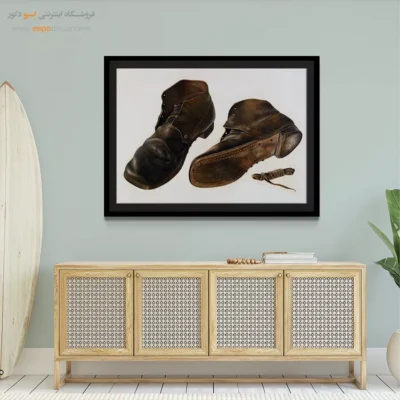 تابلو اتاق خواب فشن شیک برای کادو تولد - کفش‌ اثر رودین – تابلو فشن - اسپو دکور