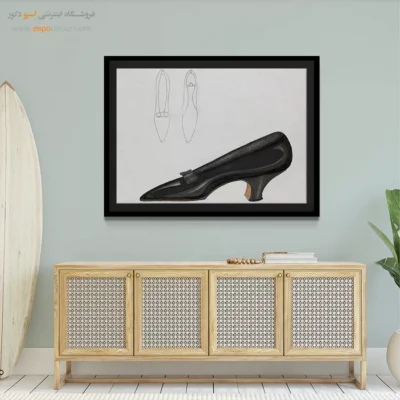 تابلو لاکچری فشن دخترانه - کفش اثر امانوئل – تابلو فشن - اسپو دکور