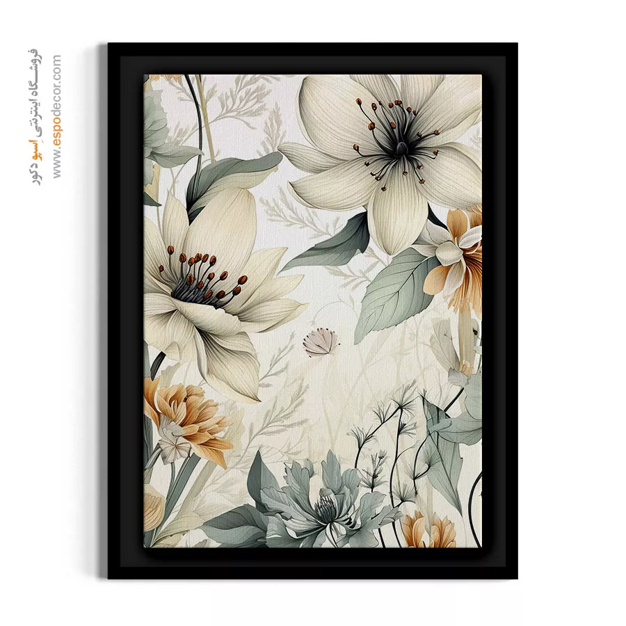 خرید تابلو گل - باغ لیلیوم سفید – تابلو گل - اسپو دکور