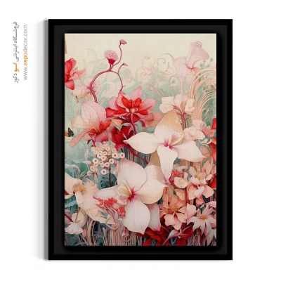 تابلو نقاشی گل - رویای پاستلی – تابلو گل - اسپو دکور