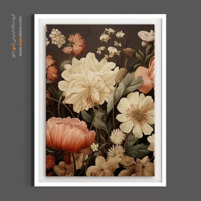 تابلو گل کلاسیک - بوته گل‌های شب – تابلو گل - اسپو دکور