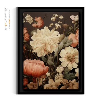 تابلو گل کلاسیک - بوته گل‌های شب – تابلو گل - اسپو دکور