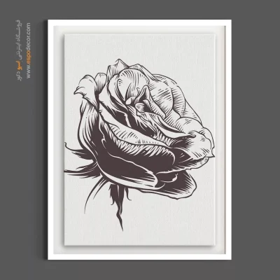 خرید تابلو رز - رز وینتج خطی – تابلو گل - اسپو دکور