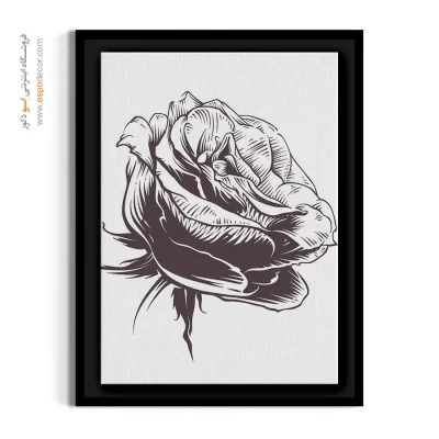 خرید تابلو رز - رز وینتج خطی – تابلو گل - اسپو دکور