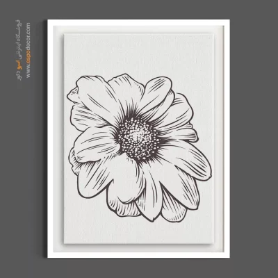 خرید تابلو گل مینیمال - اسکیس داوودی – تابلو گل - اسپو دکور