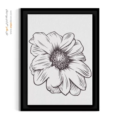 خرید تابلو گل مینیمال - اسکیس داوودی – تابلو گل - اسپو دکور