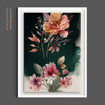 تابلو گل دکوراتیو - هارمونی یشمی – تابلو گل - اسپو دکور